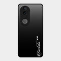 Customize Name Gradient Glass Case Cover Black For Vivo T4R 5G