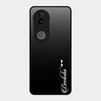 Customize Name Gradient Glass Case Cover Black For Vivo T4R 5G
