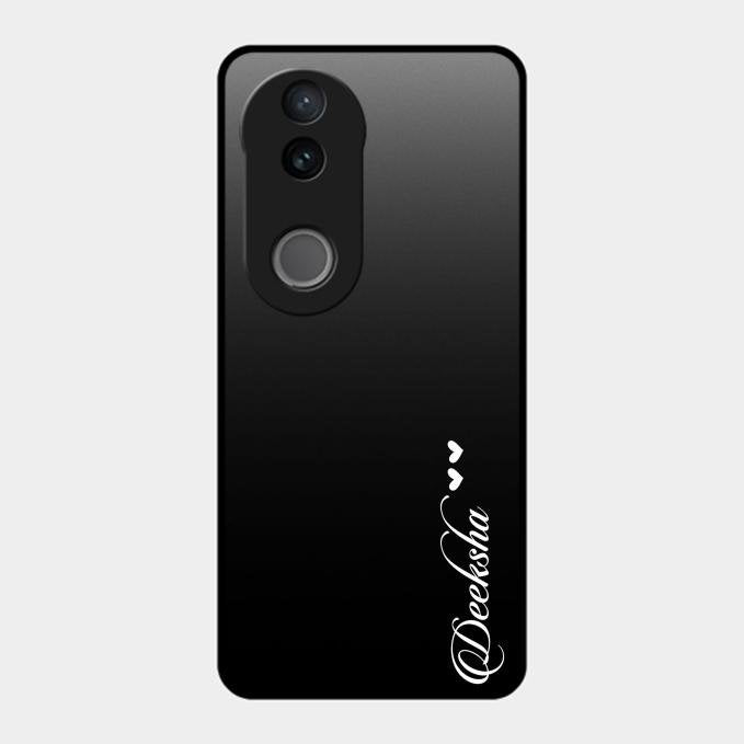 Customize Name Gradient Glass Case Cover Black For Vivo T4R 5G