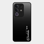 Customize Name Gradient Glass Case Cover Black For Vivo T4X 5G
