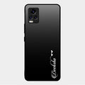 Customize Name Gradient Glass Case Cover Black For Vivo V20 Pro 5G