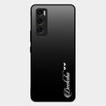 Customize Name Gradient Glass Case Cover Black For Vivo V20 Se