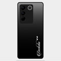 Customize Name Gradient Glass Case Cover Black For Vivo V27 Pro 5G