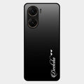Customize Name Gradient Glass Case Cover Black For Vivo V29E 5G