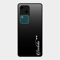 Customize Name Gradient Glass Case Cover Black For Vivo V30 5G