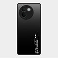 Customize Name Gradient Glass Case Cover Black For Vivo V30E 5G