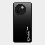 Customize Name Gradient Glass Case Cover Black For Vivo V30E 5G