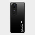 Customize Name Gradient Glass Case Cover Black For Vivo V40 5G