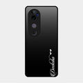 Customize Name Gradient Glass Case Cover Black For Vivo V40 Pro 5G