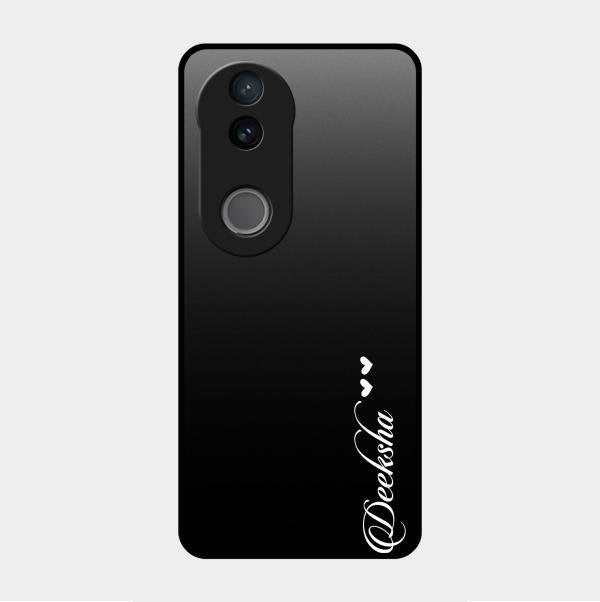 Customize Name Gradient Glass Case Cover Black For Vivo V50 5G