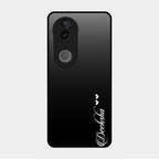 Customize Name Gradient Glass Case Cover Black For Vivo V50E 5G