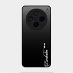 Customize Name Gradient Glass Case Cover Black For Vivo X200 5G