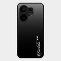 Customize Name Gradient Glass Case Cover Black For Vivo X200 Fe 5G