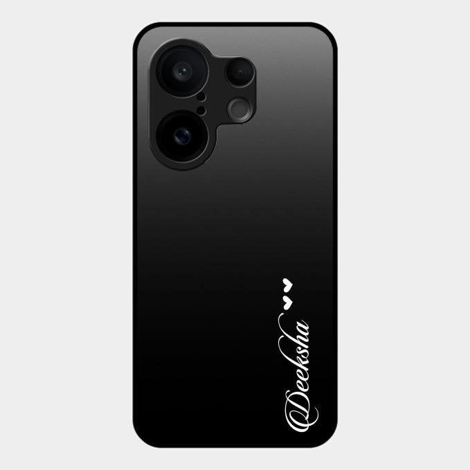 Customize Name Gradient Glass Case Cover Black For Vivo X200 Fe 5G