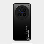 Customize Name Gradient Glass Case Cover Black For Vivo X200 Pro 5G