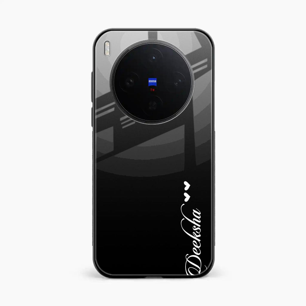 Customize Name Gradient Glass Case Cover Black For Vivo X300 5G