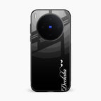 Customize Name Gradient Glass Case Cover Black For Vivo X300 5G