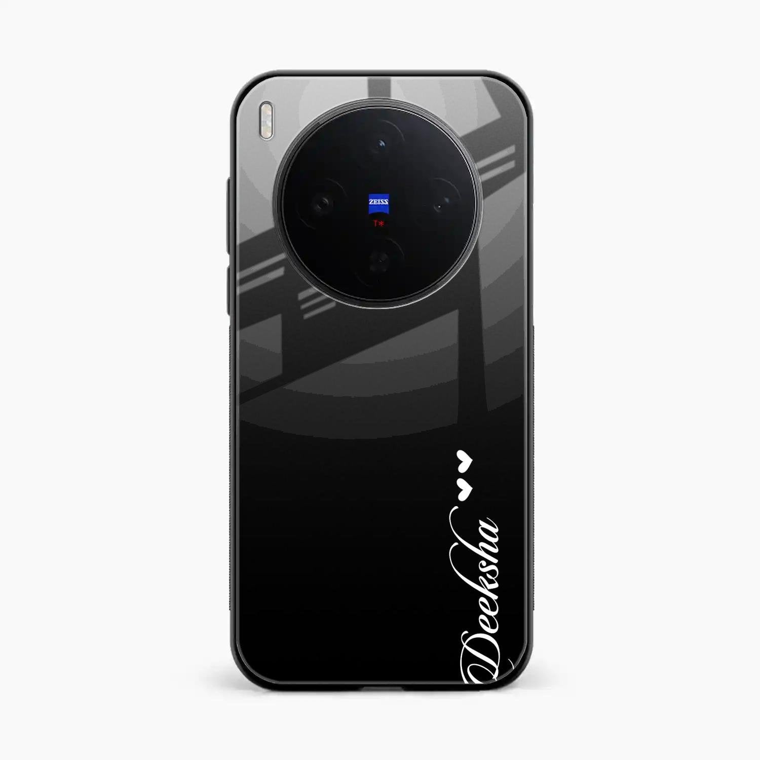 Customize Name Gradient Glass Case Cover Black For Vivo X300 5G
