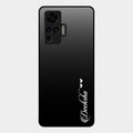 Customize Name Gradient Glass Case Cover Black For Vivo X50 Pro 5G
