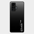 Customize Name Gradient Glass Case Cover Black For Vivo X50 Pro 5G