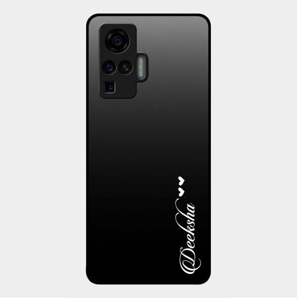 Customize Name Gradient Glass Case Cover Black For Vivo X50 Pro 5G