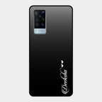 Customize Name Gradient Glass Case Cover Black For Vivo X60 5G