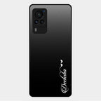 Customize Name Gradient Glass Case Cover Black For Vivo X60 Pro 5G