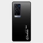 Customize Name Gradient Glass Case Cover Black For Vivo X60 Pro Plus 5G