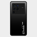 Customize Name Gradient Glass Case Cover Black For Vivo X80 Pro 5G