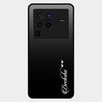 Customize Name Gradient Glass Case Cover Black For Vivo X80 Pro 5G