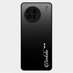 Customize Name Gradient Glass Case Cover Black For Vivo X90 5G
