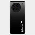 Customize Name Gradient Glass Case Cover Black For Vivo X90 Pro 5G