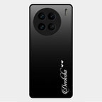 Customize Name Gradient Glass Case Cover Black For Vivo X90 Pro 5G