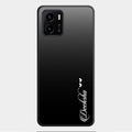 Customize Name Gradient Glass Case Cover Black For Vivo Y01