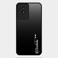 Customize Name Gradient Glass Case Cover Black For Vivo Y02T