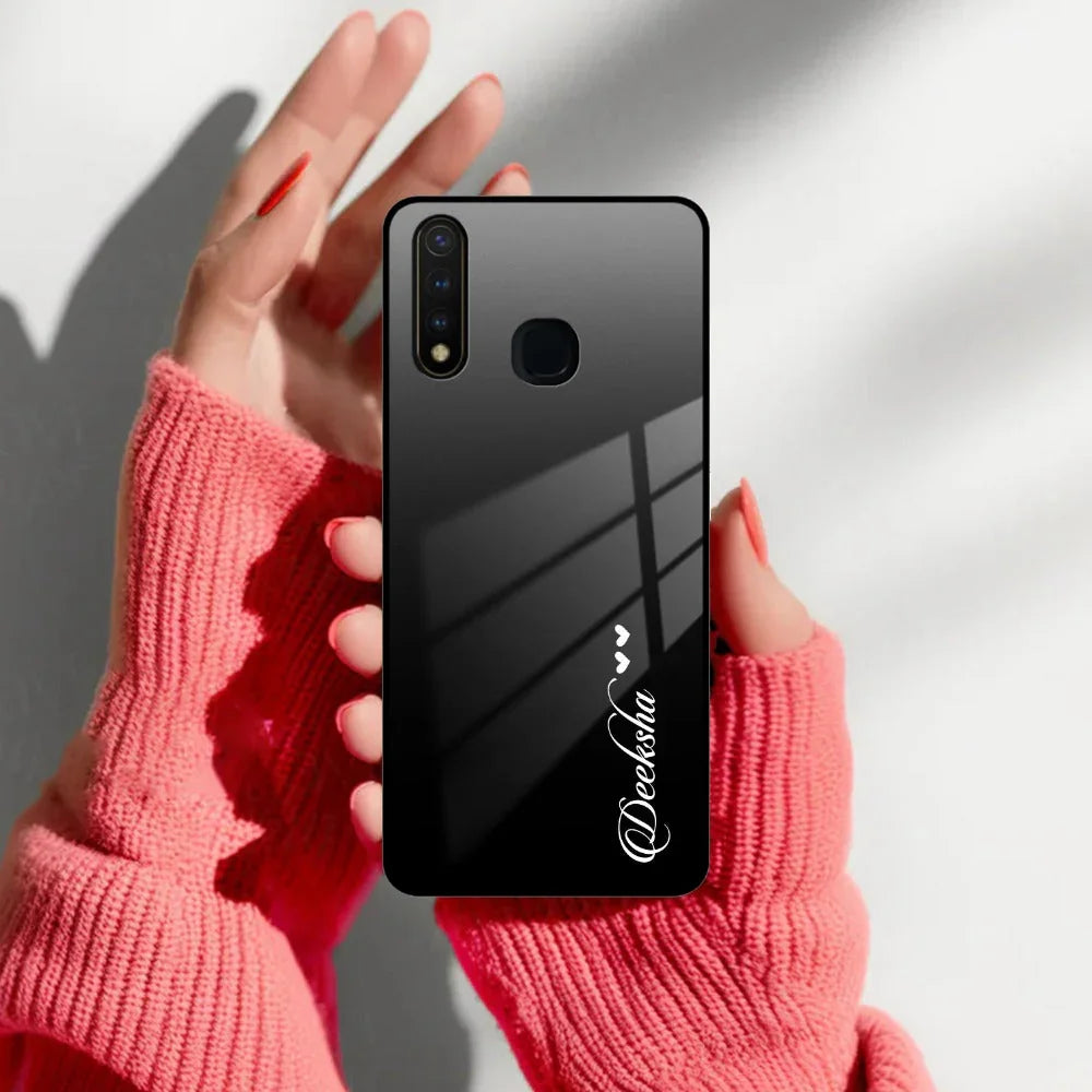 Customize Name Gradient Glass Case Cover Black For Vivo - ShopOnCliQ