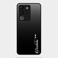 Customize Name Gradient Glass Case Cover Black For Vivo Y200 5G