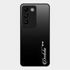 Customize Name Gradient Glass Case Cover Black For Vivo Y200E 5G