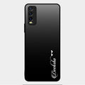 Customize Name Gradient Glass Case Cover Black For Vivo Y20T