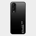 Customize Name Gradient Glass Case Cover Black For Vivo Y28 5G