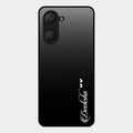 Customize Name Gradient Glass Case Cover Black For Vivo Y28S 5G