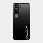 Customize Name Gradient Glass Case Cover Black For Vivo Y300 5G