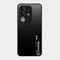 Customize Name Gradient Glass Case Cover Black For Vivo Y31 Pro 5G