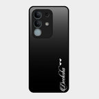 Customize Name Gradient Glass Case Cover Black For Vivo Y31 Pro 5G