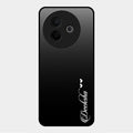 Customize Name Gradient Glass Case Cover Black For Vivo Y39 5G