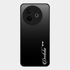 Customize Name Gradient Glass Case Cover Black For Vivo Y39 5G