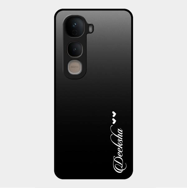Customize Name Gradient Glass Case Cover Black For Vivo Y400 5G