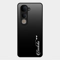Customize Name Gradient Glass Case Cover Black For Vivo Y400 5G