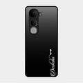 Customize Name Gradient Glass Case Cover Black For Vivo Y400 Pro 5G
