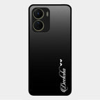 Customize Name Gradient Glass Case Cover Black For Vivo Y56 5G